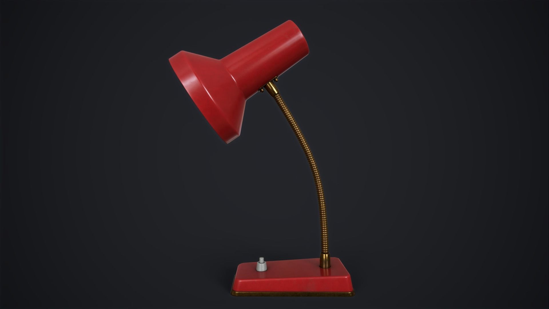 Retro table lamp Low-poly 3D model_4