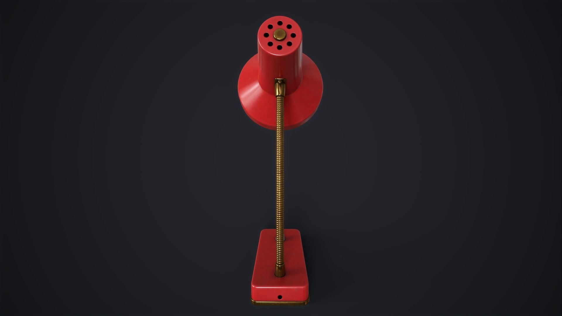 Retro table lamp Low-poly 3D model_6