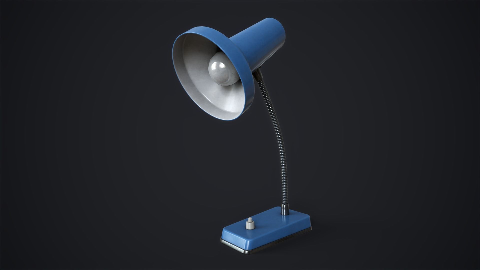 Retro table lamp Low-poly 3D model_2