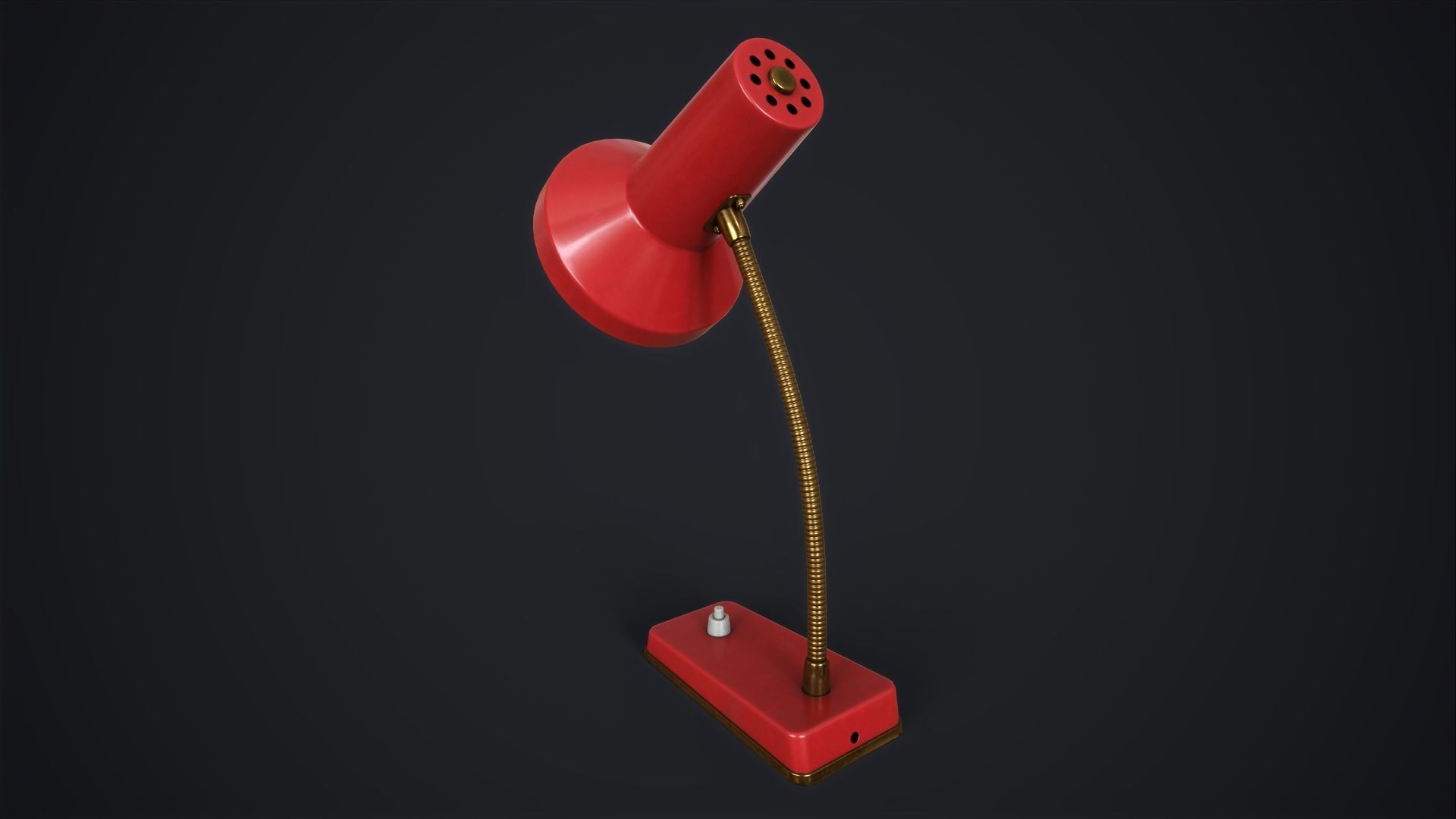 Retro table lamp Low-poly 3D model_5