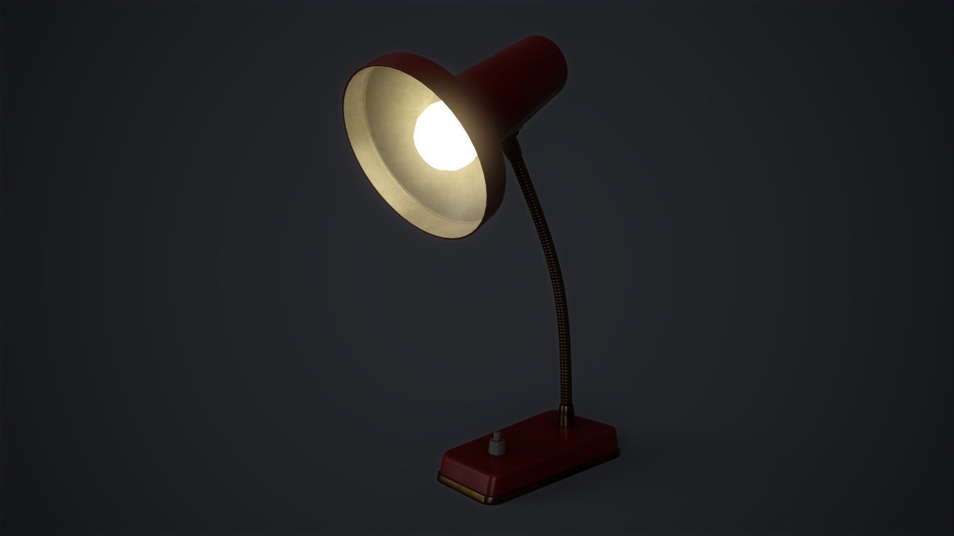 Retro table lamp Low-poly 3D model_3