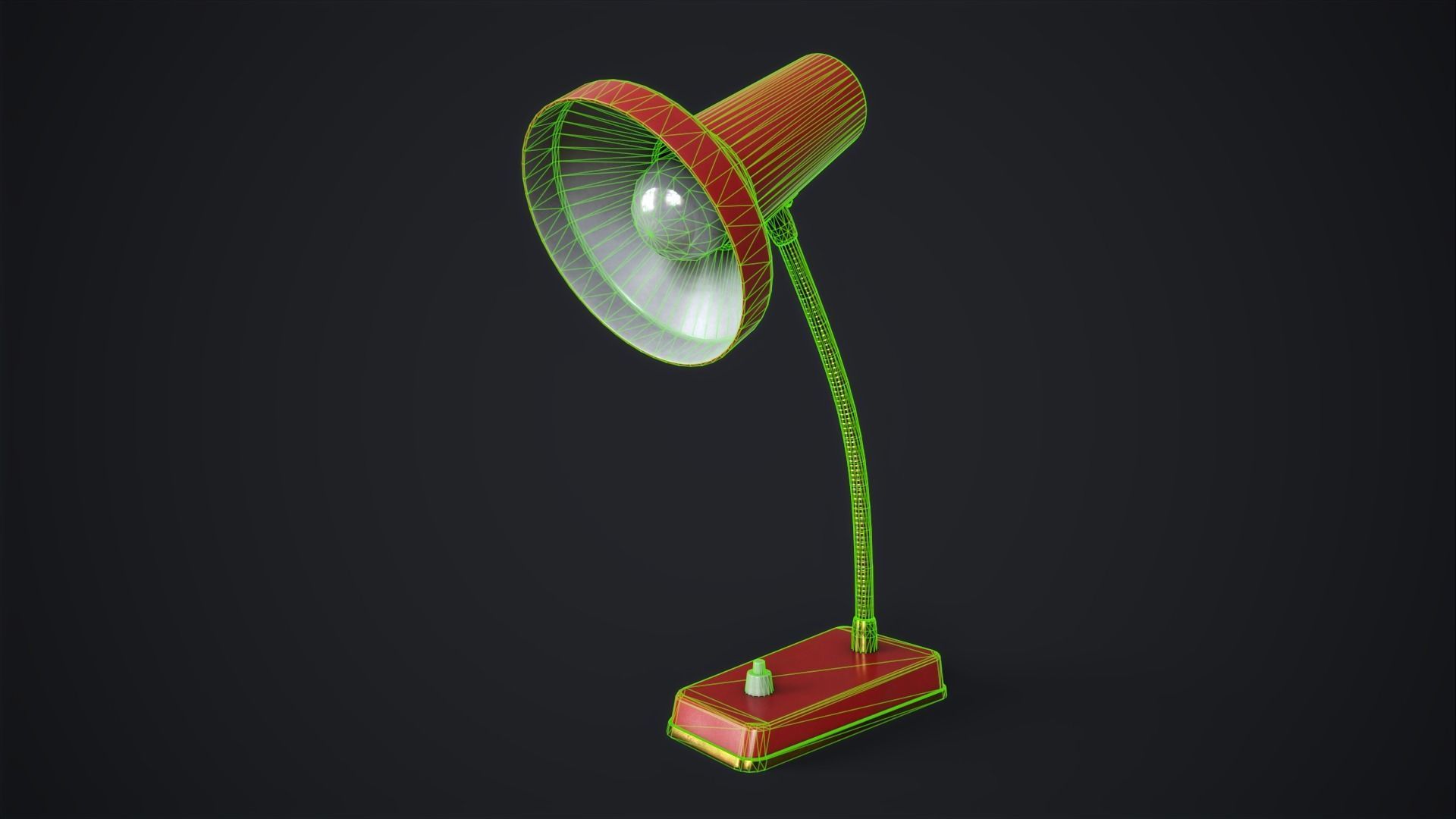 Retro table lamp Low-poly 3D model_16
