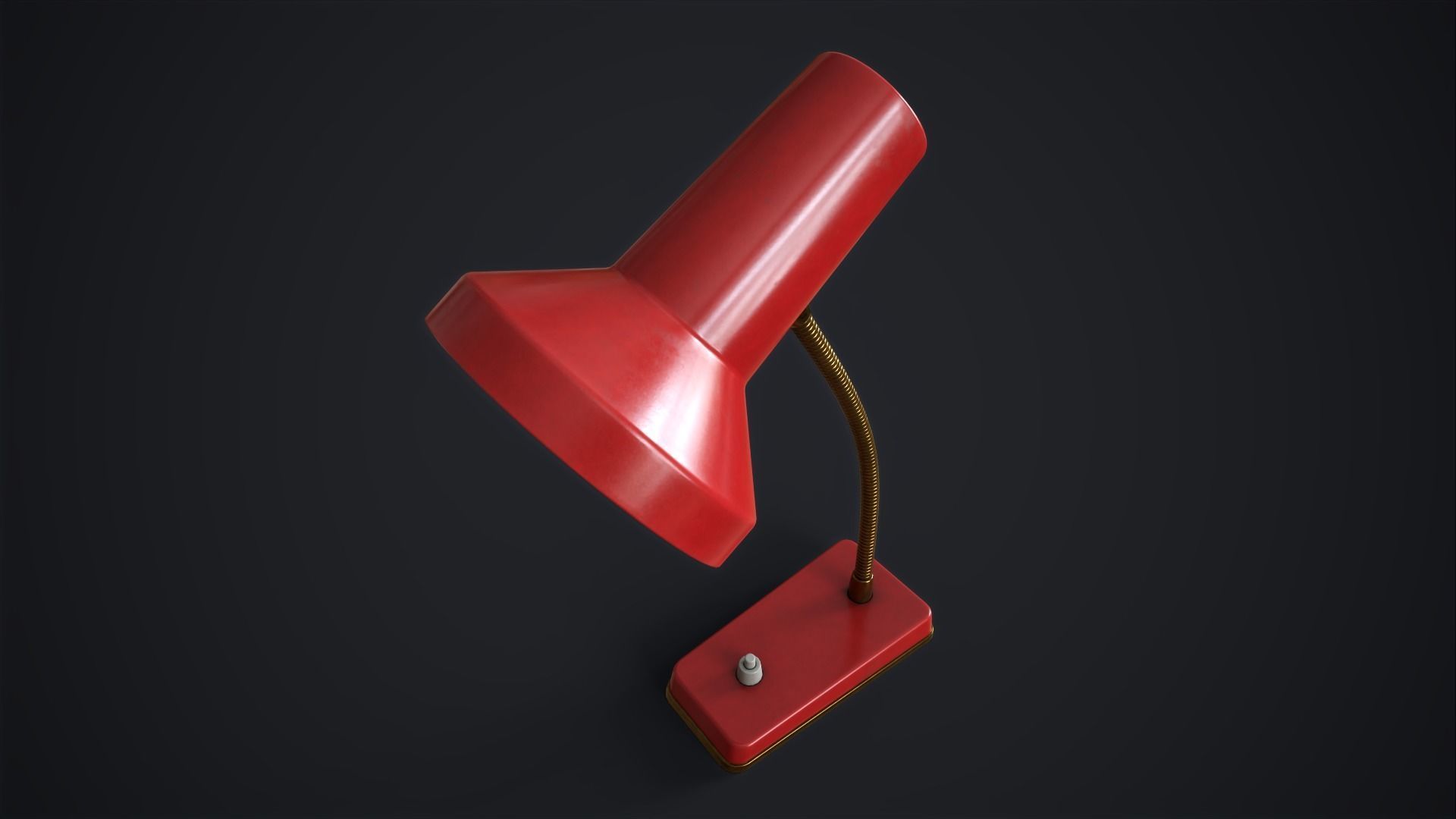 Retro table lamp Low-poly 3D model_14