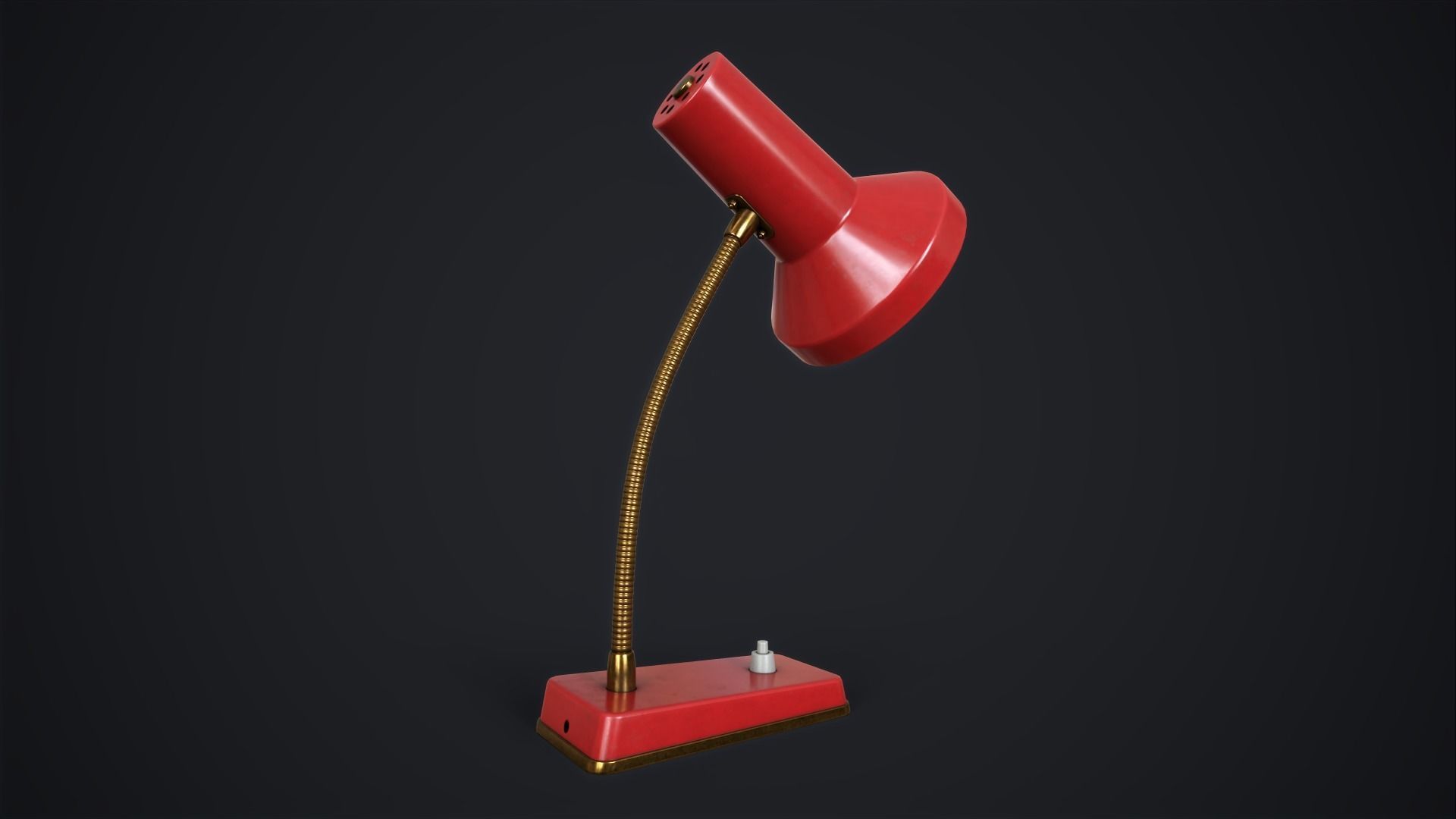 Retro table lamp Low-poly 3D model_7