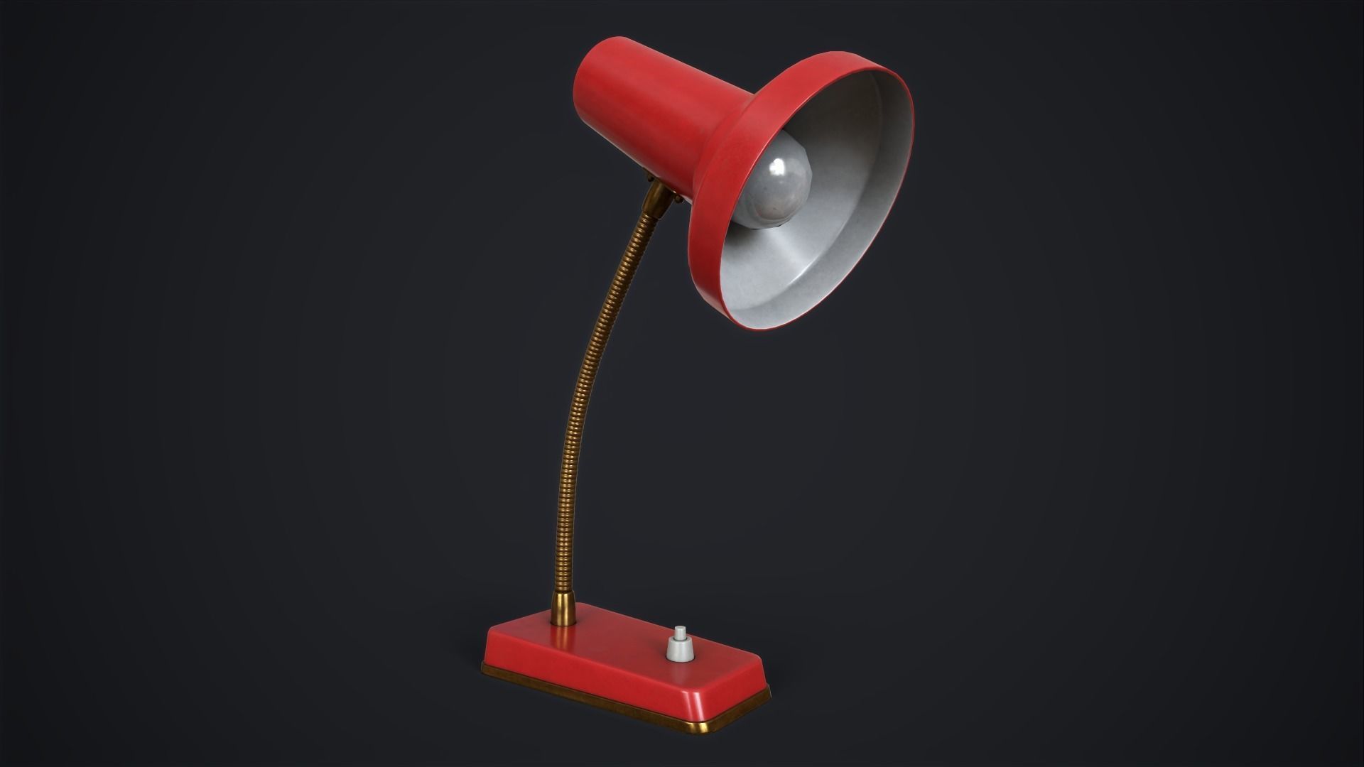 Retro table lamp Low-poly 3D model_8