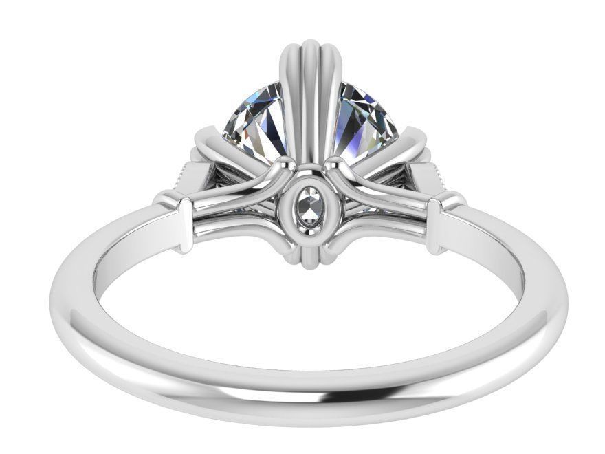 Round Diamond Ring 0909 3D print model_3