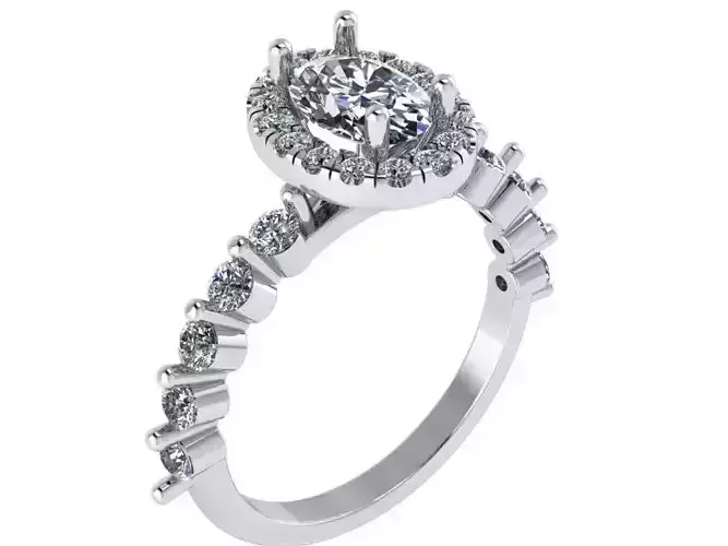 Oval Halo Ring 0911