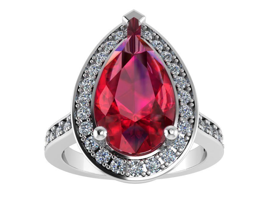 Pear Halo Ring 0920 3D print model_2