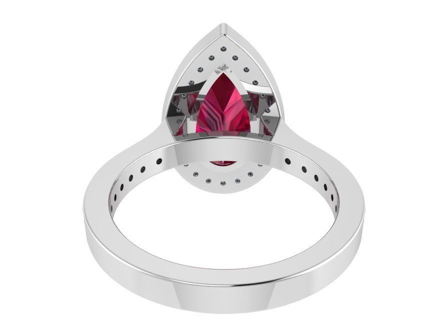 Pear Halo Ring 0920 3D print model_3