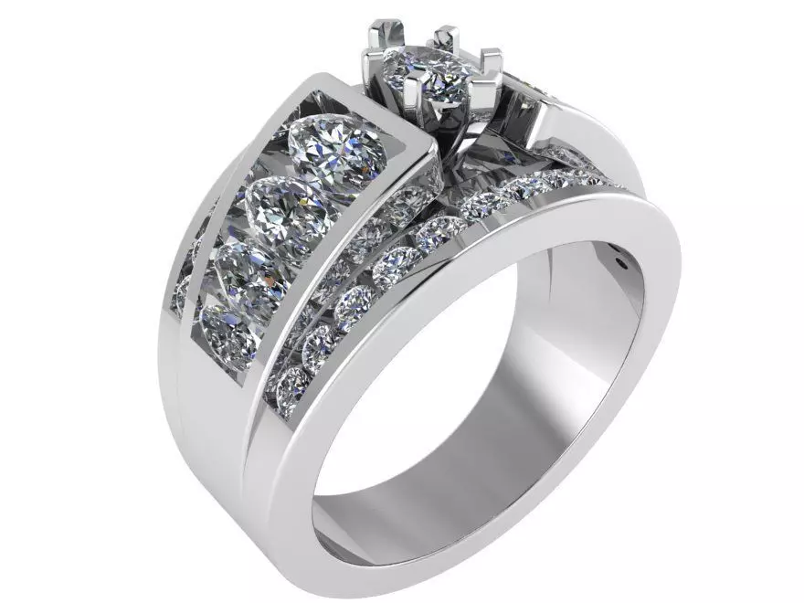 Marquise Diamond Ring 0923 3D print model_0