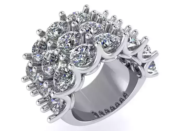 3 Row Diamond Ring 0924
