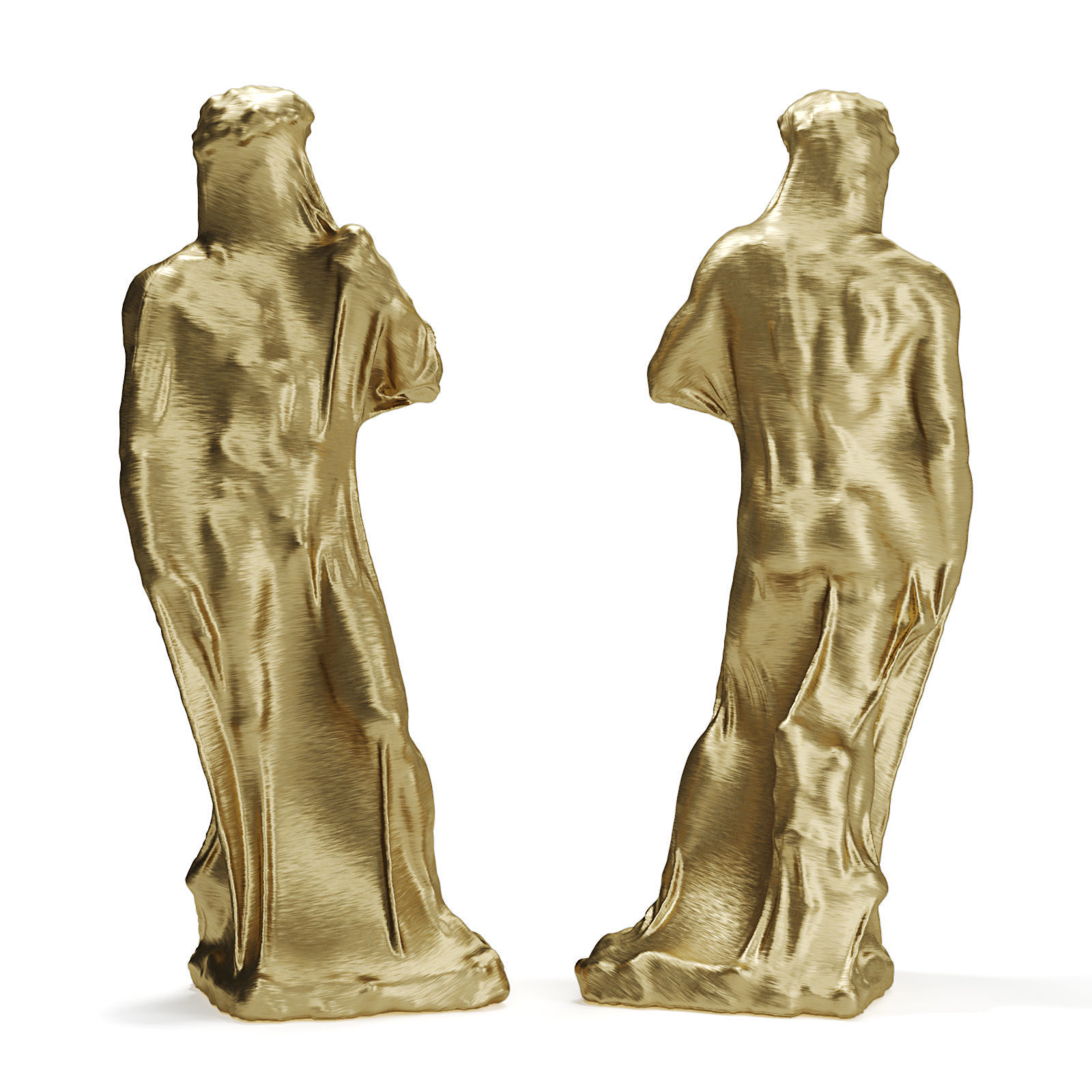 David Blanket sculpture Low-poly 3D model_3