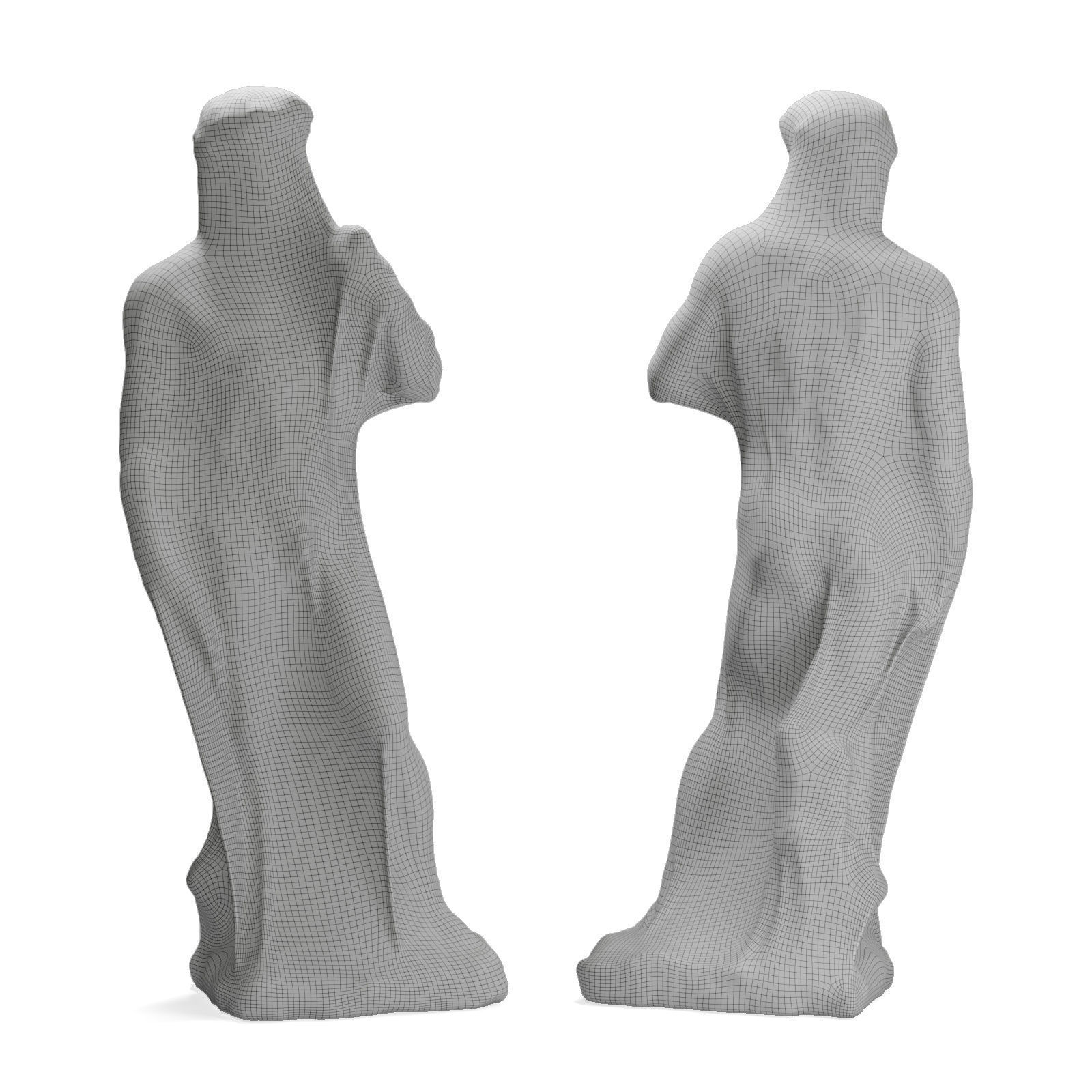 David Blanket sculpture Low-poly 3D model_5