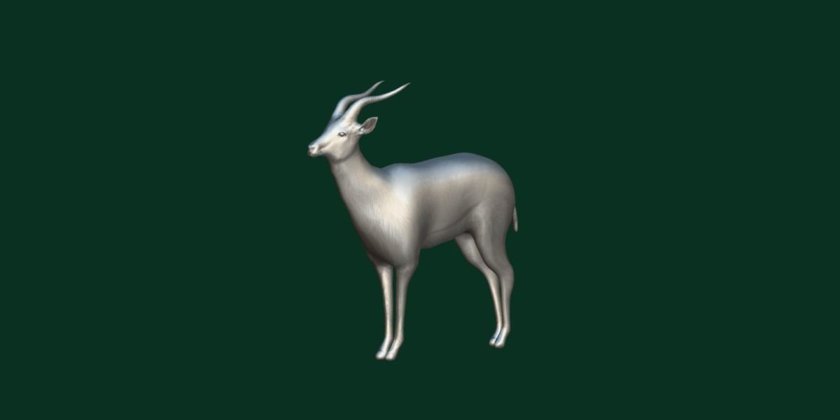 Springbok Antelope Animal  Low-poly 3D model_3