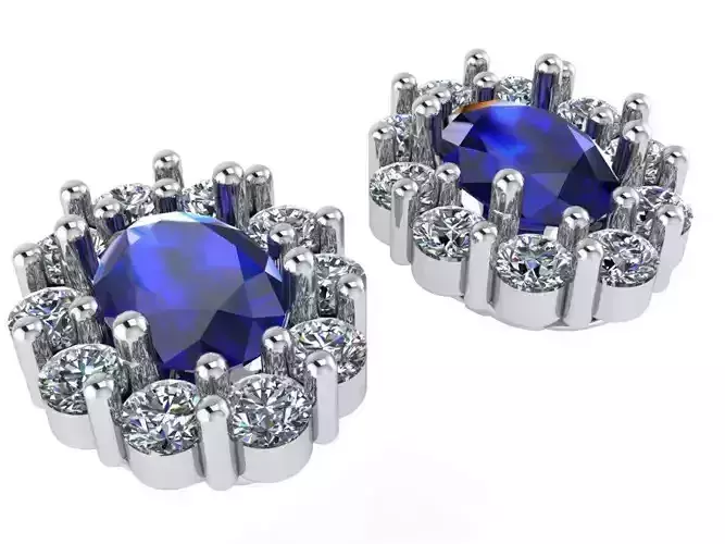 Oval Halo Earring 0931