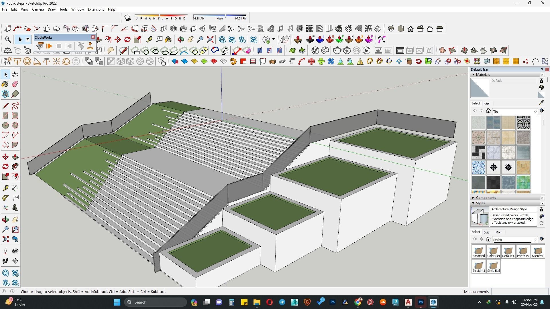 public staircase 3d model 3D model_2