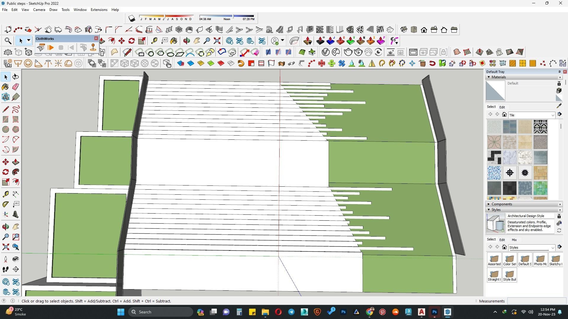 public staircase 3d model 3D model_3