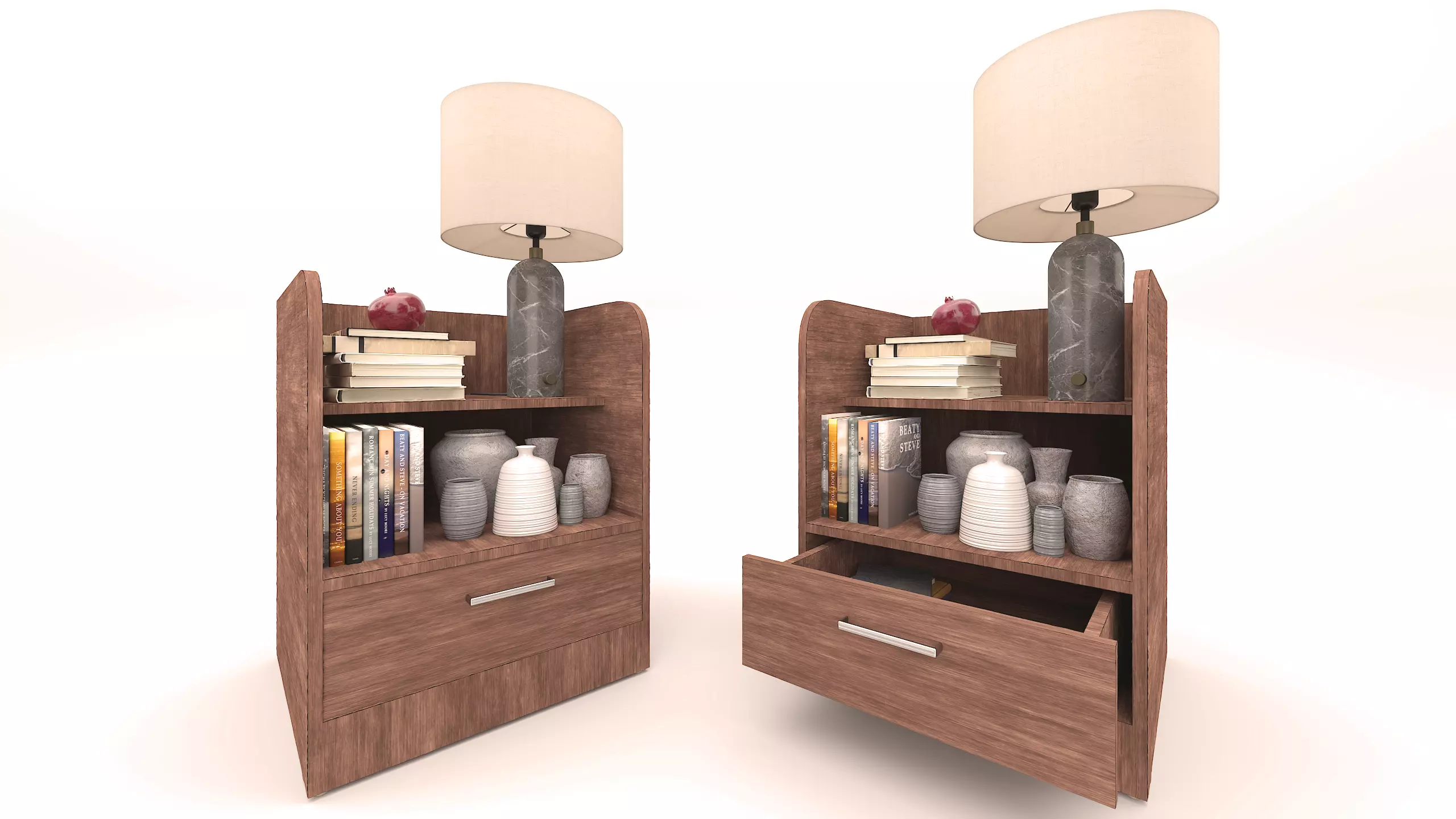 Bedside Table Walnut Wood 3d Model Free 3D model
