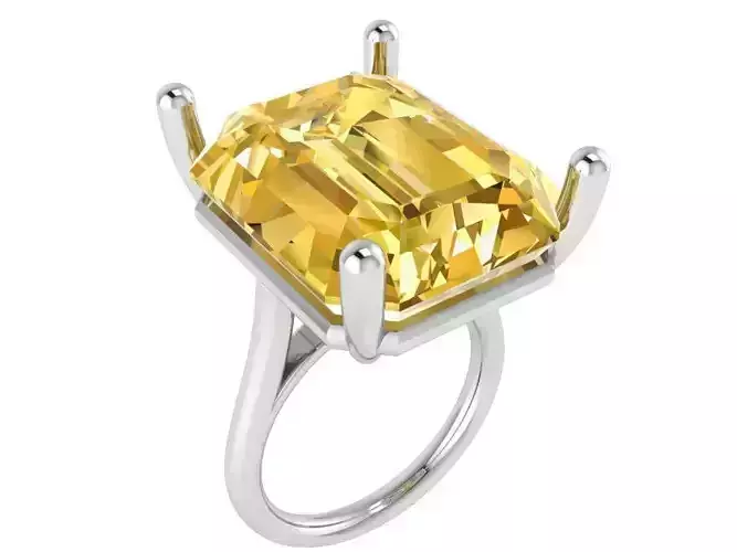 Emerald Cut Solitaire Ring 0936