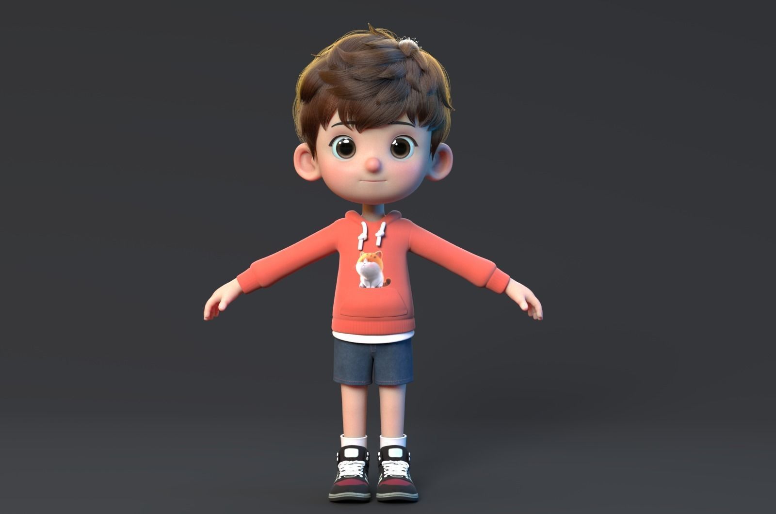 cute cartoon boy 3D model_3