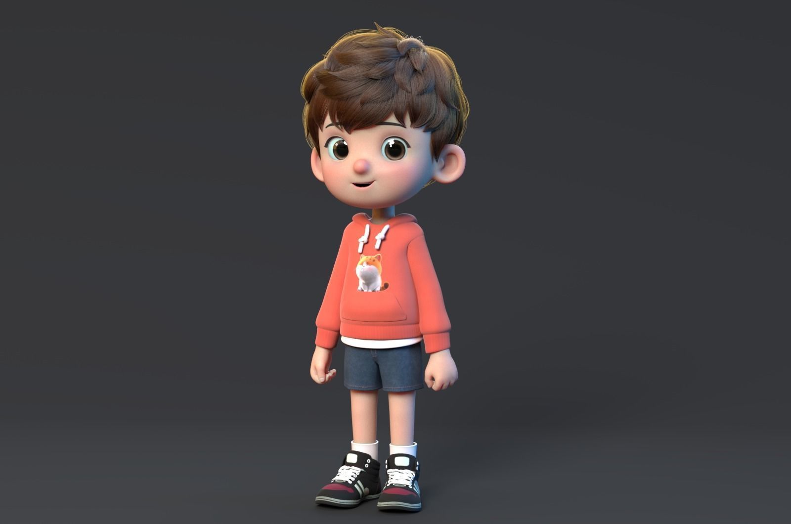cute cartoon boy 3D model_1