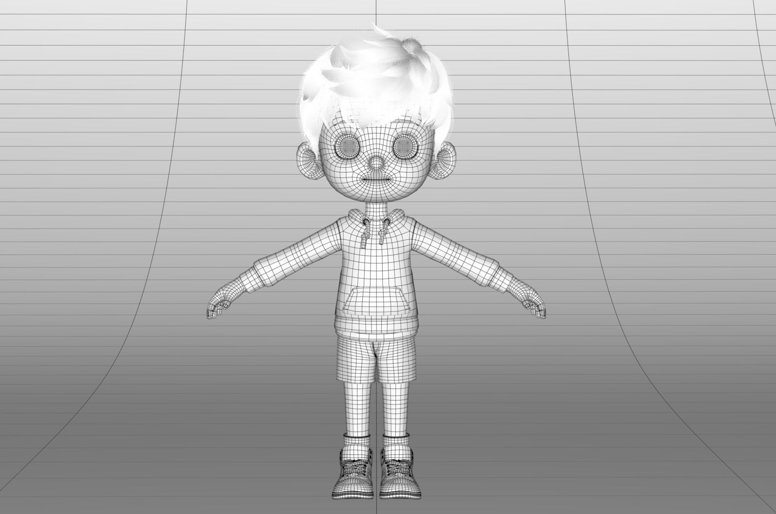 cute cartoon boy 3D model_7