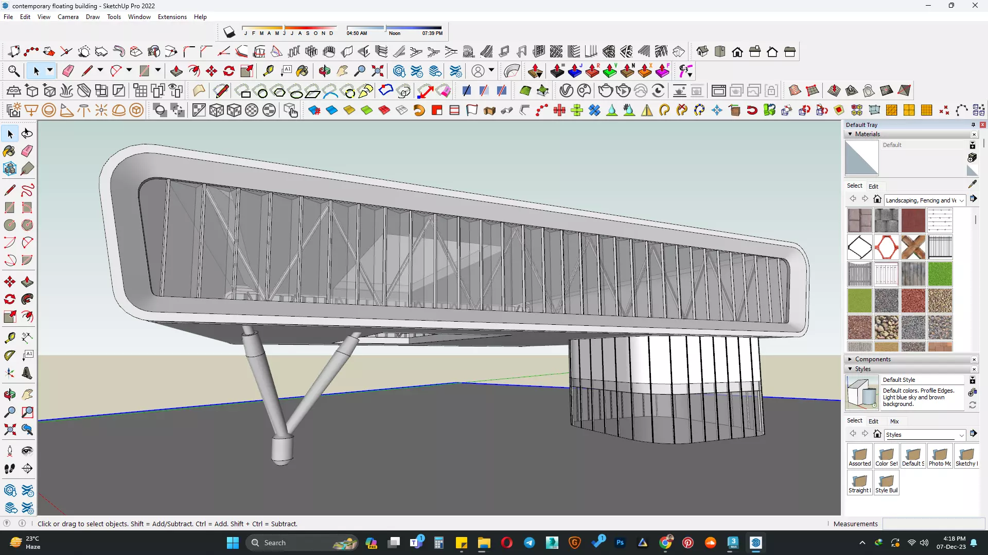 Contemporary modern building facade 3d model 3D model_0