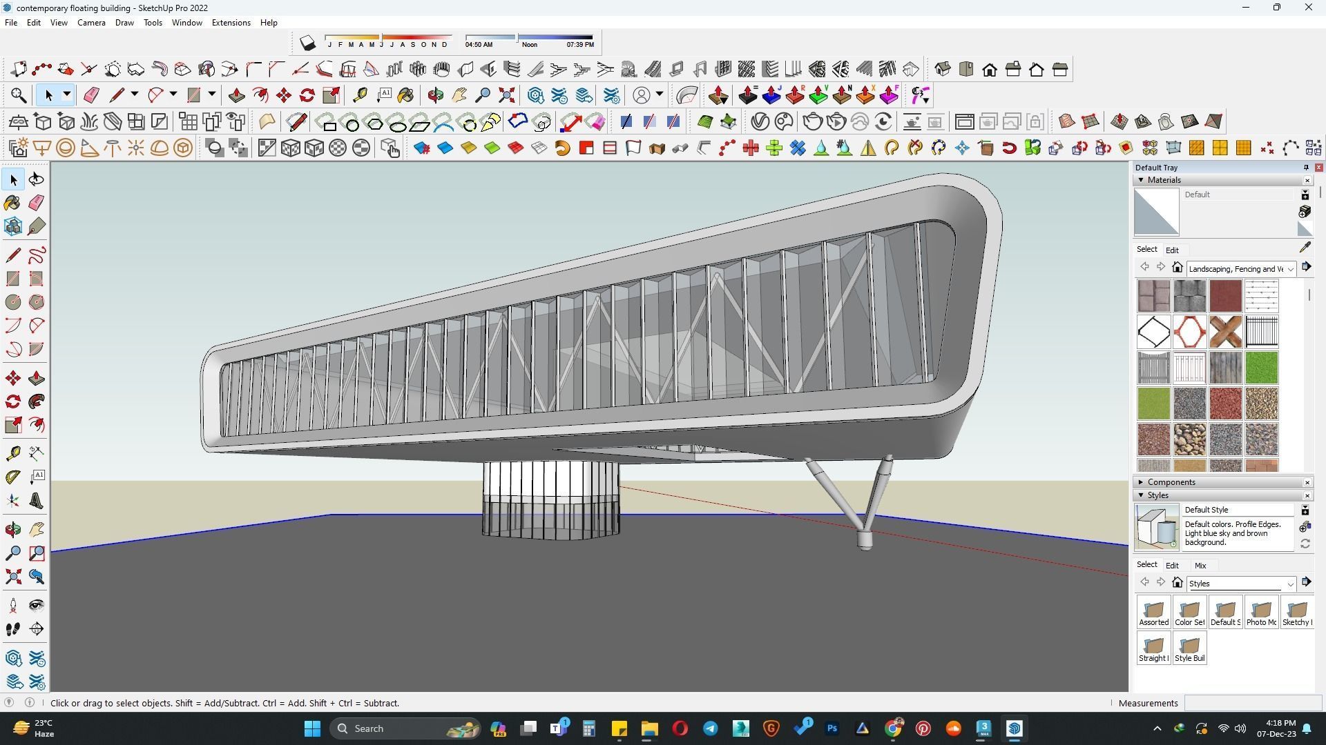 Contemporary modern building facade 3d model 3D model_3