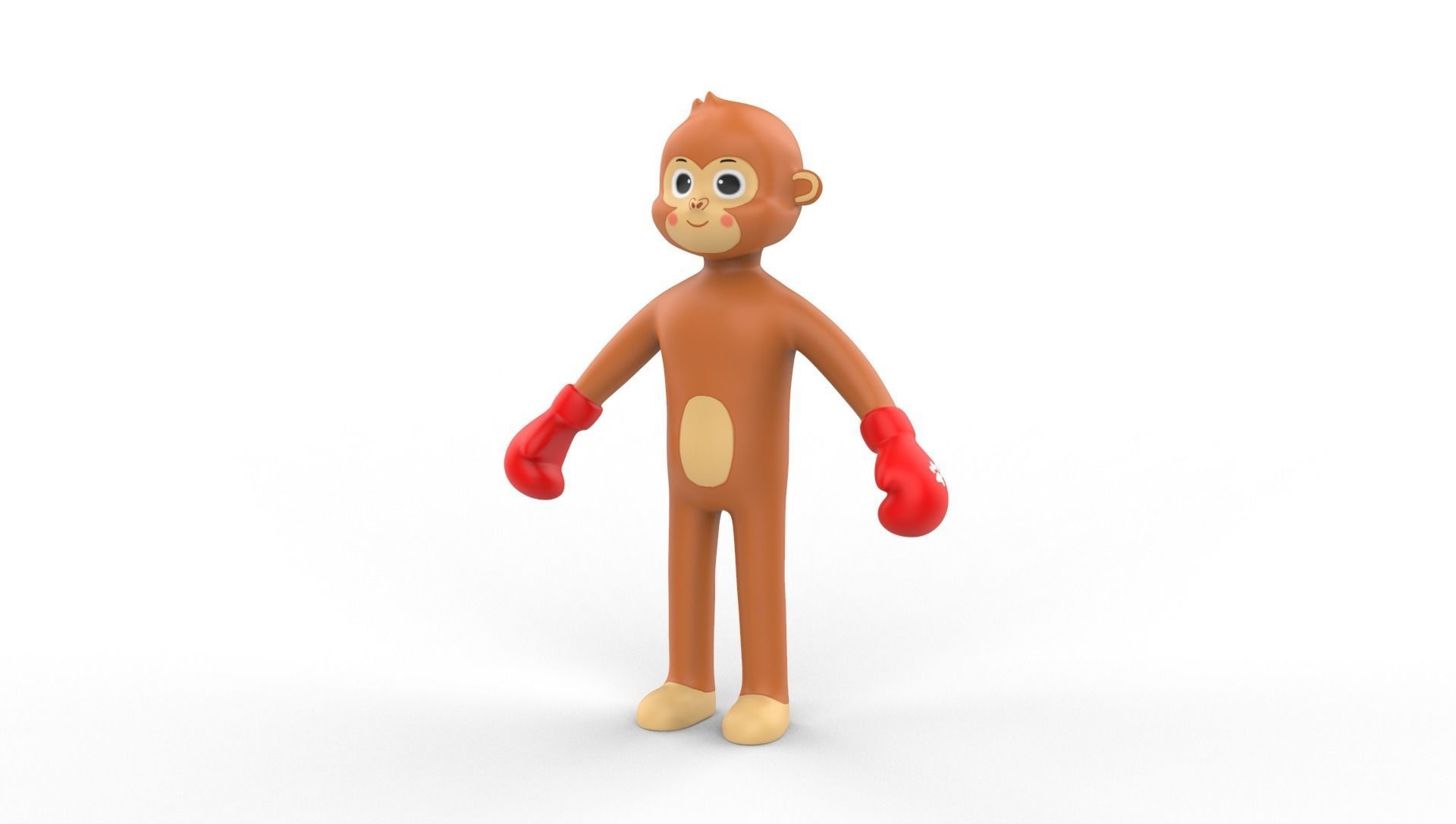 Boxing Monkey Animal Animated  Low-poly 3D model_13