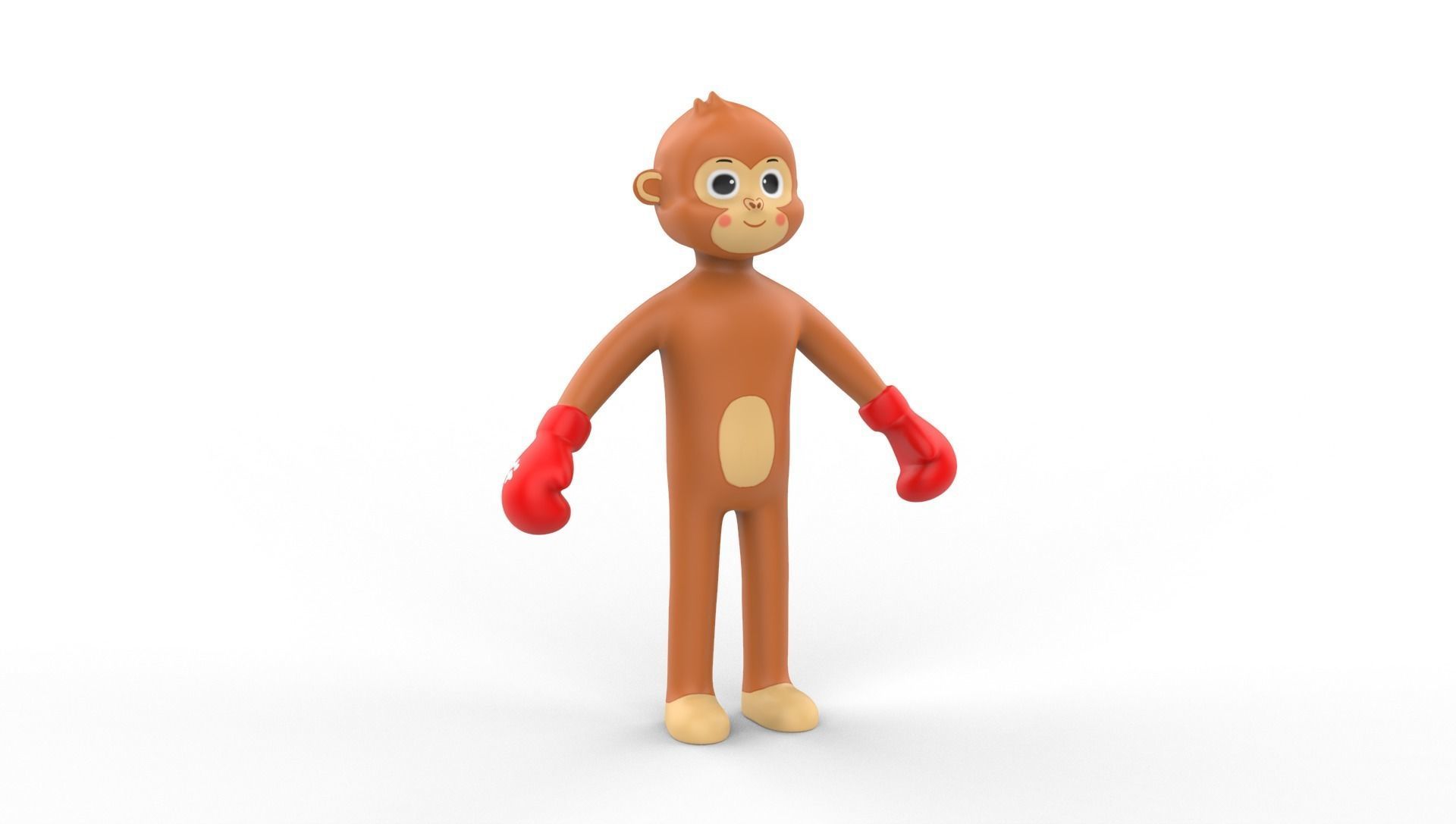 Boxing Monkey Animal Animated  Low-poly 3D model_25