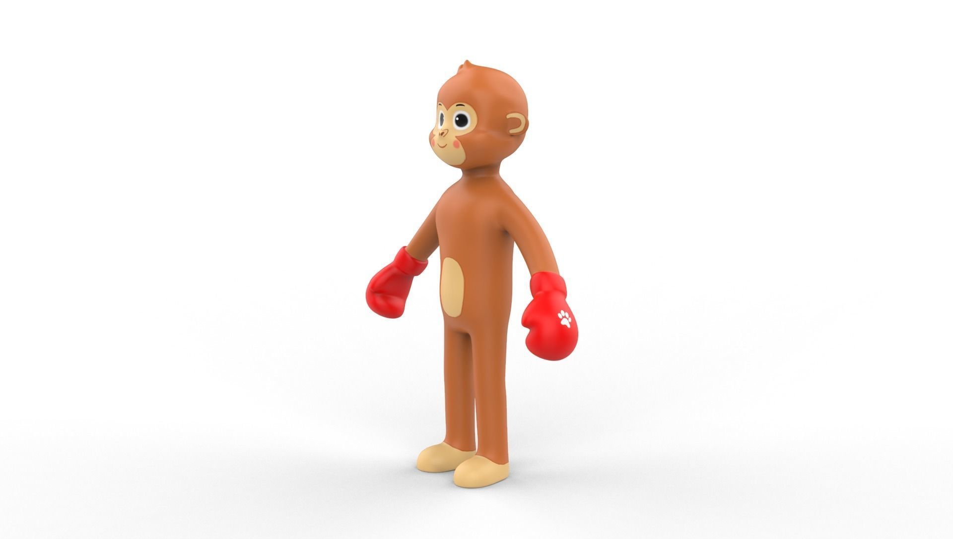Boxing Monkey Animal Animated  Low-poly 3D model_14