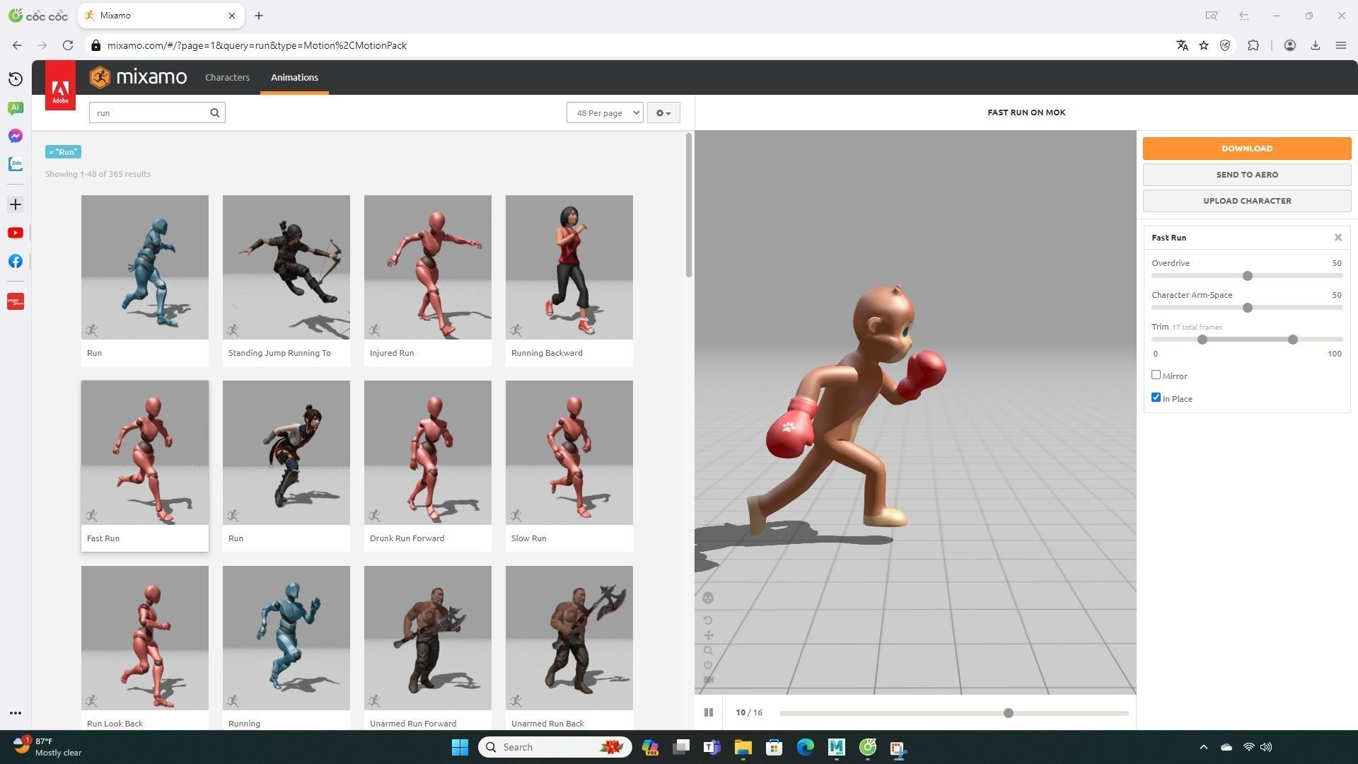 Boxing Monkey Animal Animated  Low-poly 3D model_7