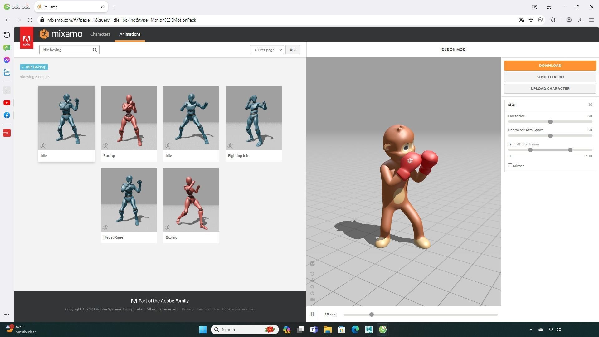 Boxing Monkey Animal Animated  Low-poly 3D model_1