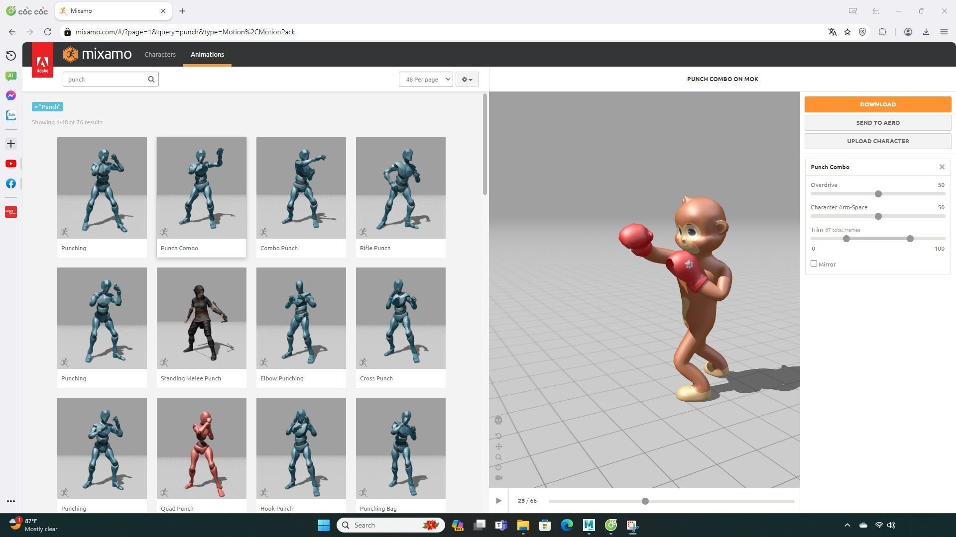 Boxing Monkey Animal Animated  Low-poly 3D model_3