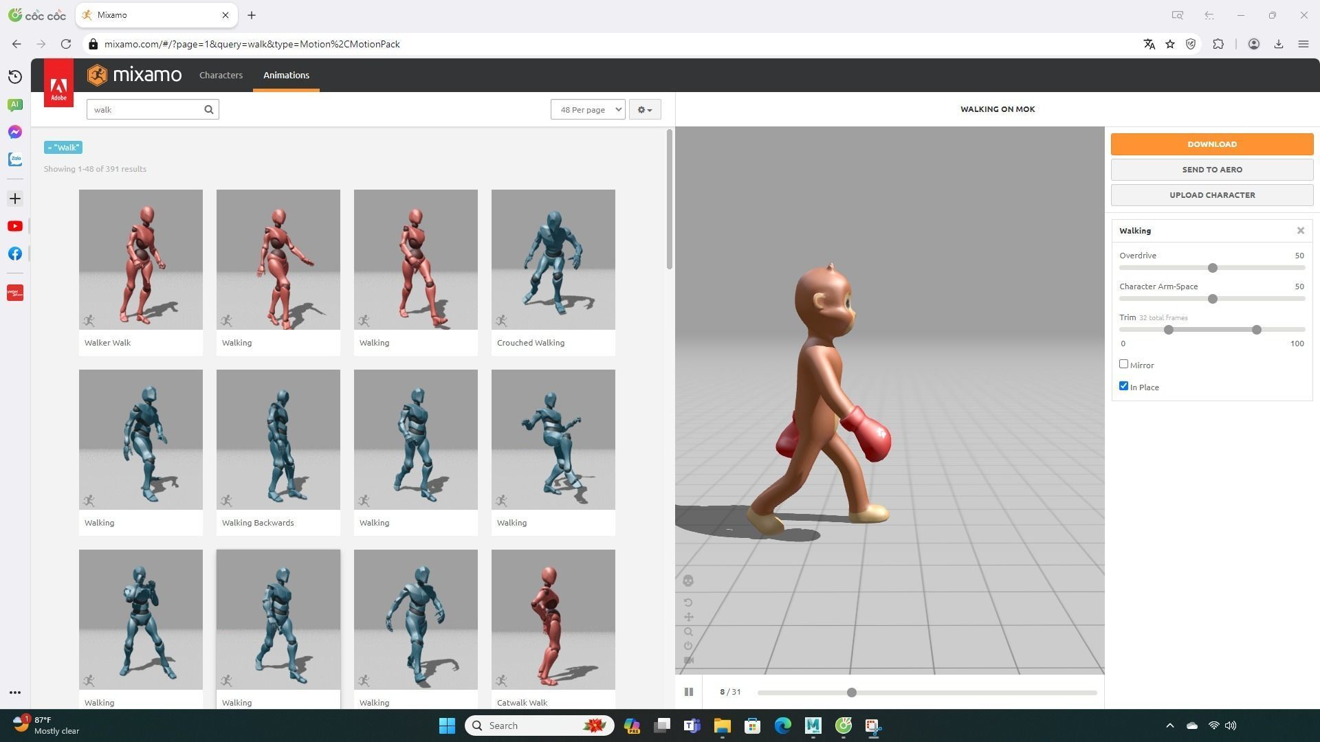 Boxing Monkey Animal Animated  Low-poly 3D model_6