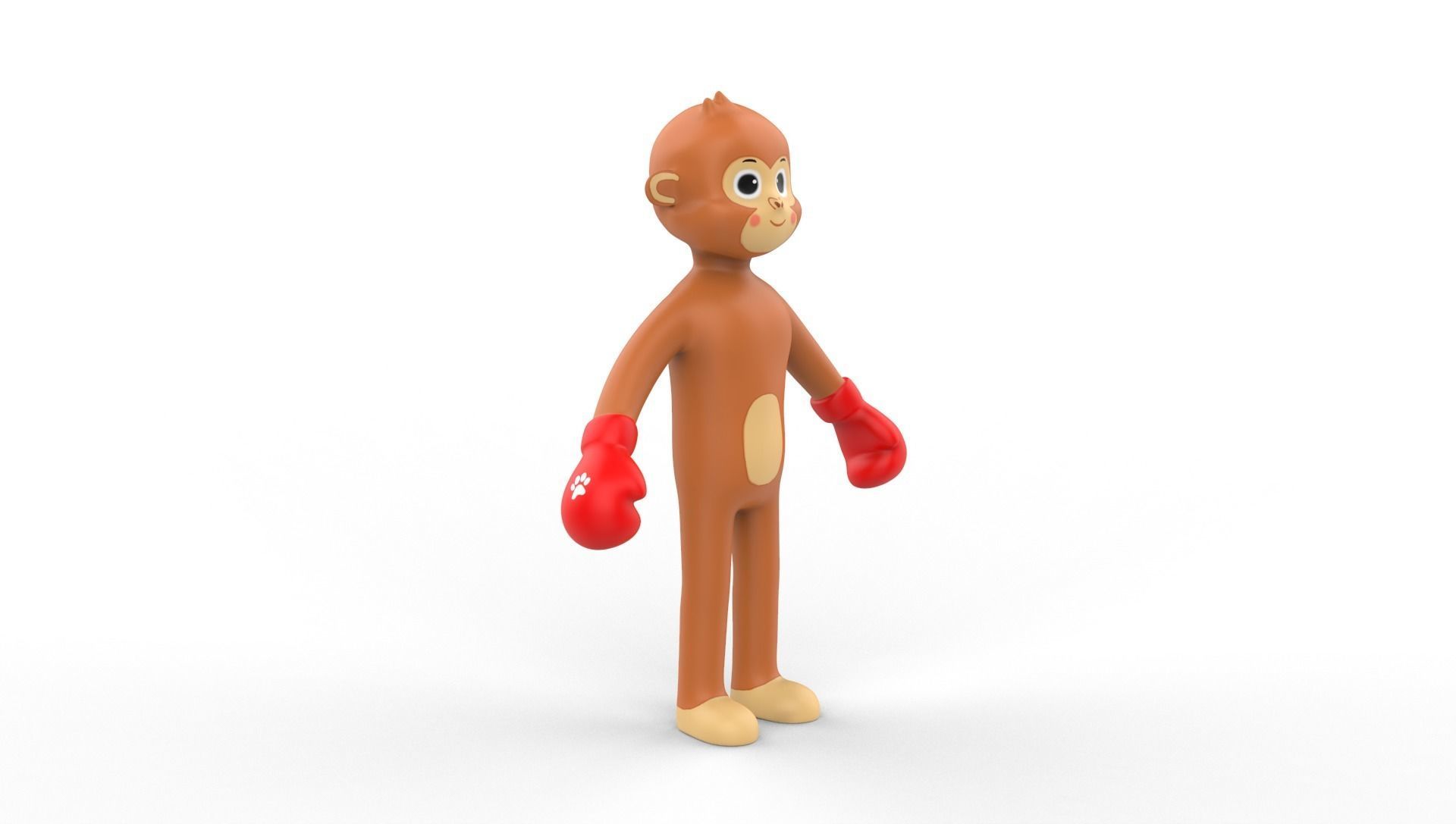 Boxing Monkey Animal Animated  Low-poly 3D model_24