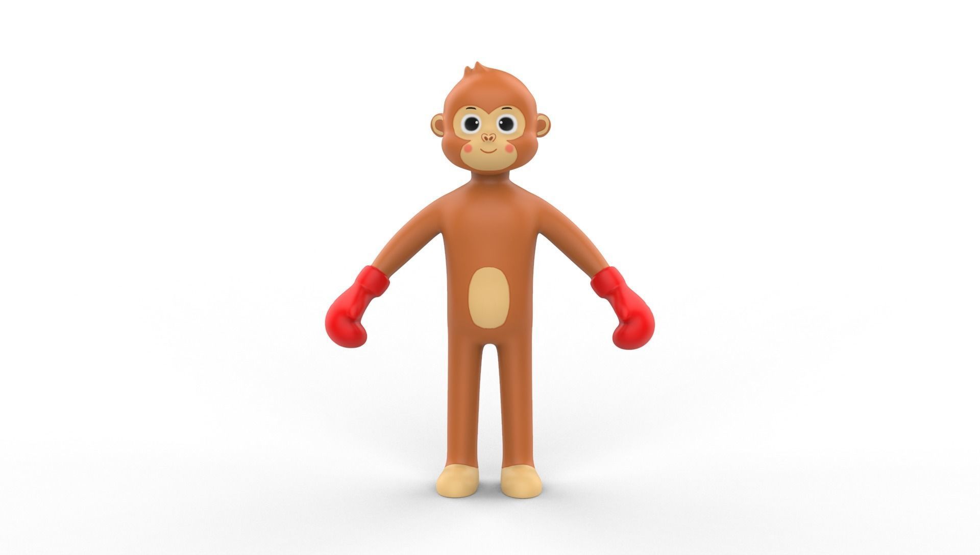 Boxing Monkey Animal Animated  Low-poly 3D model_12