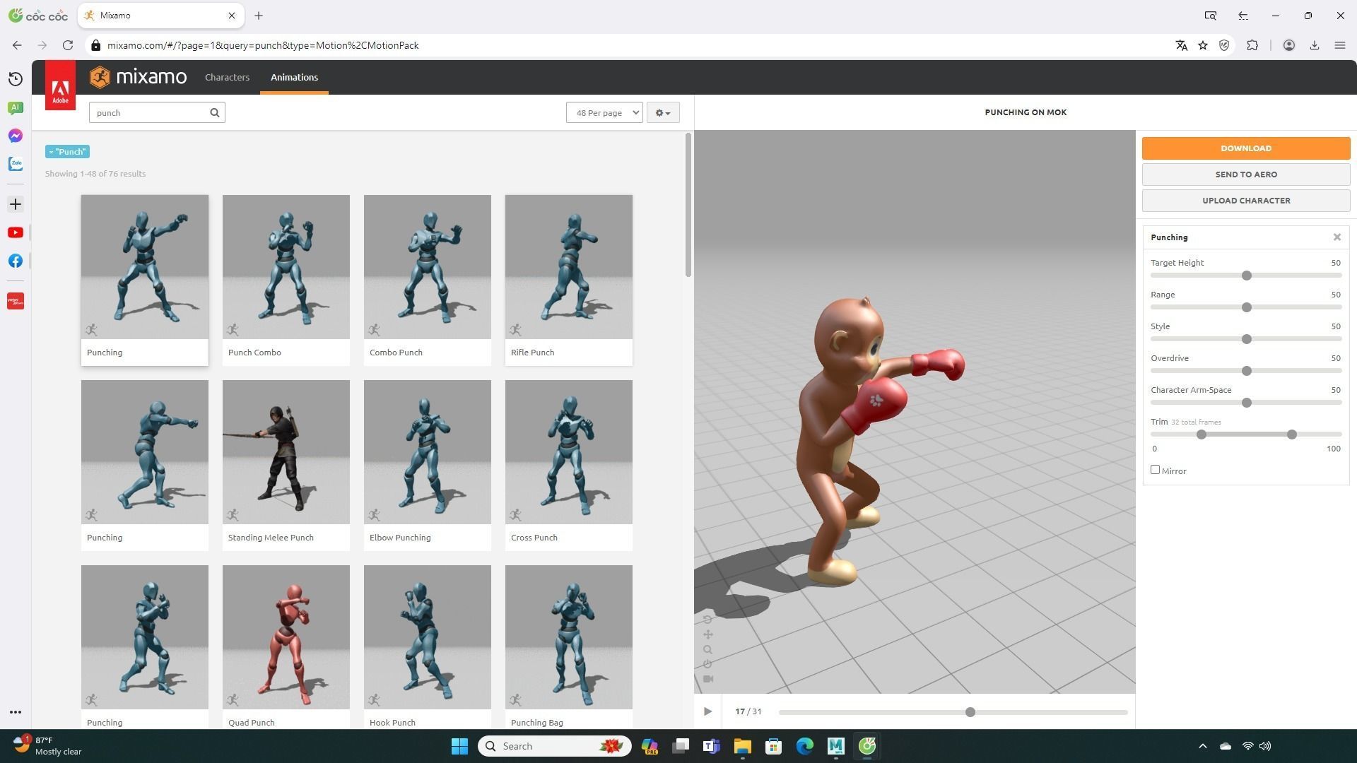 Boxing Monkey Animal Animated  Low-poly 3D model_2