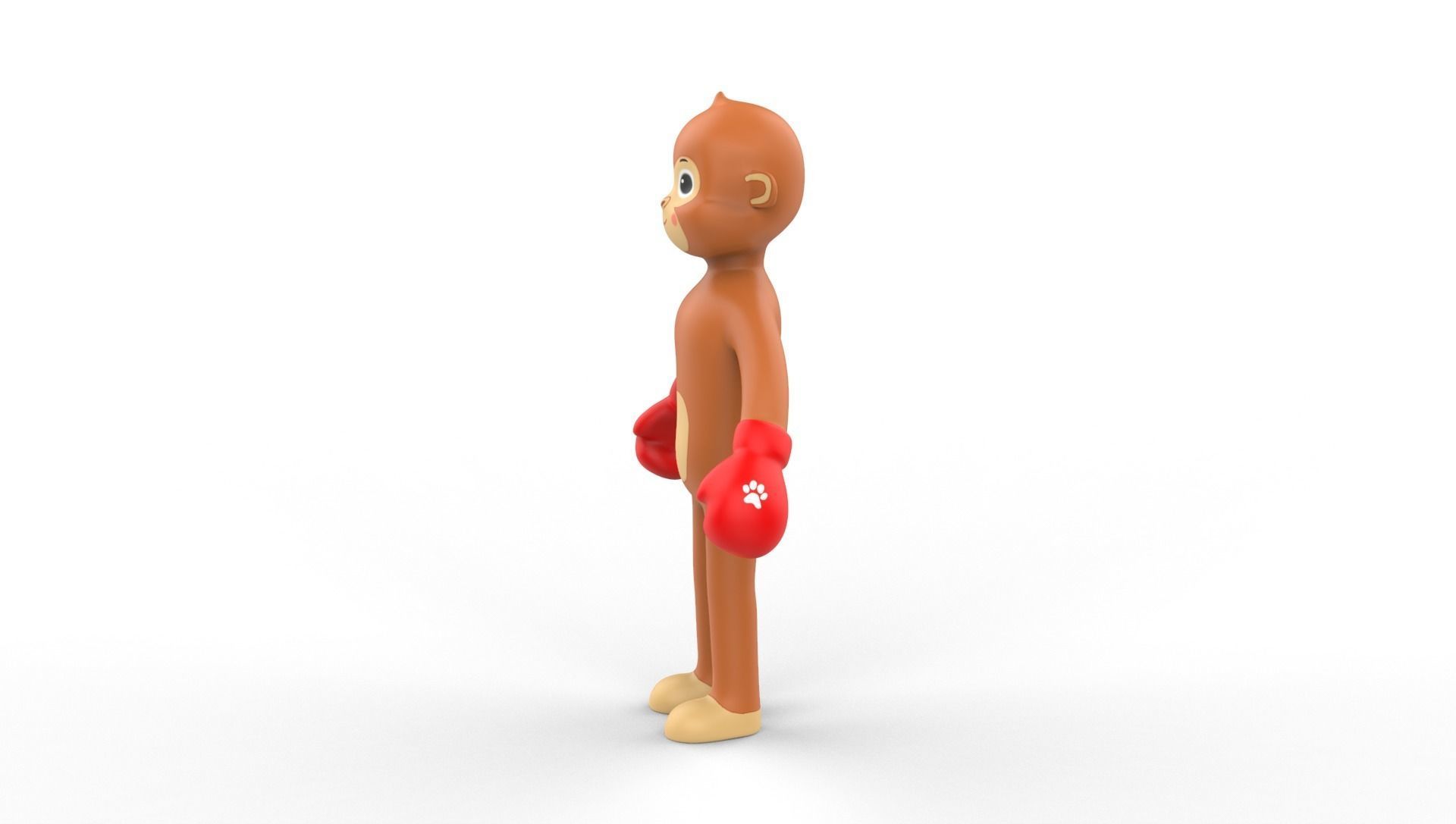 Boxing Monkey Animal Animated  Low-poly 3D model_15