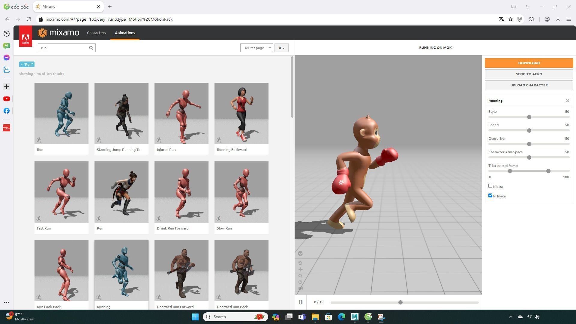 Boxing Monkey Animal Animated  Low-poly 3D model_8