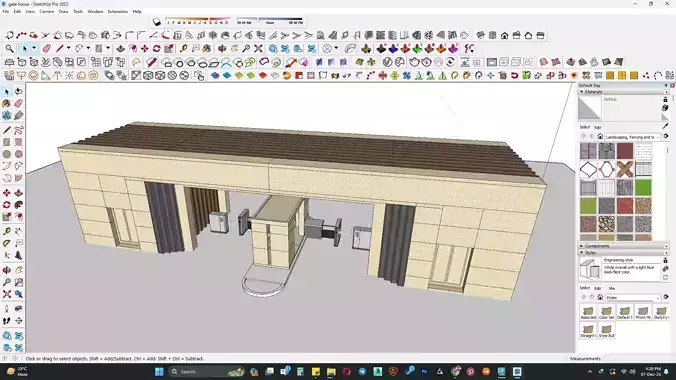 Modern gate house 3d model