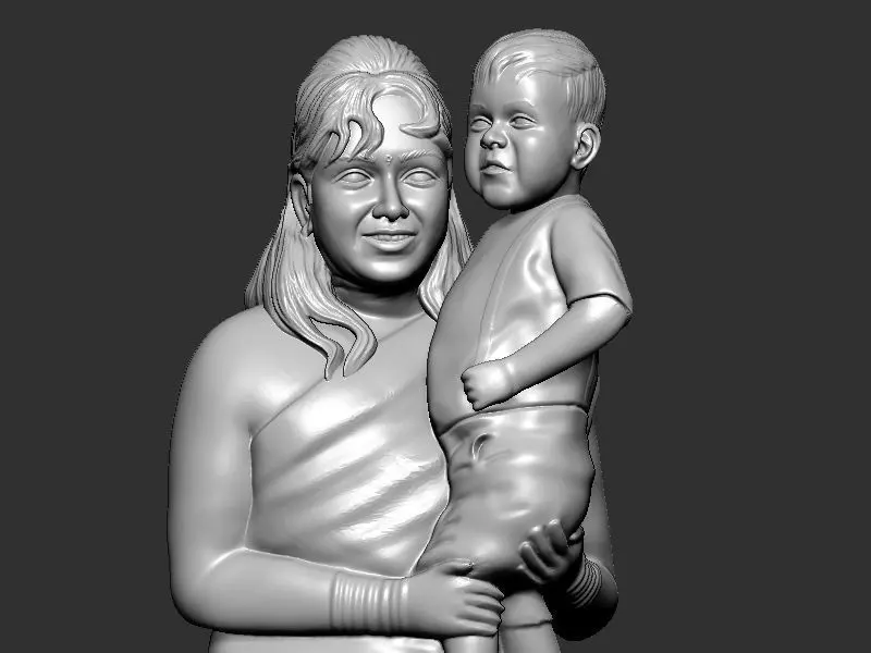 Mother and son 3D print model
