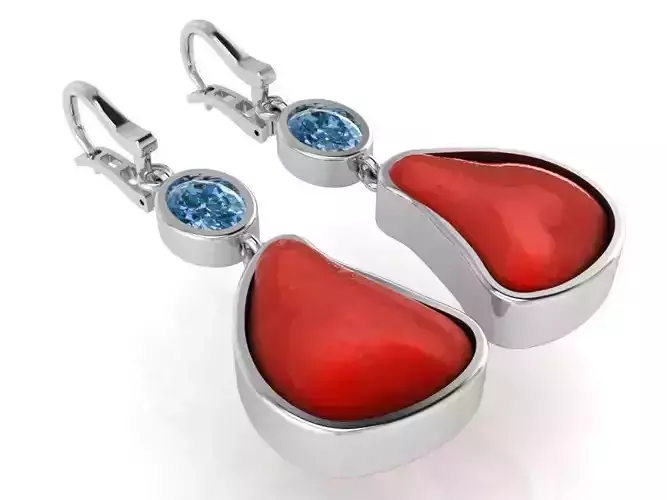 Leverback Setting Earring 0940 3D print model