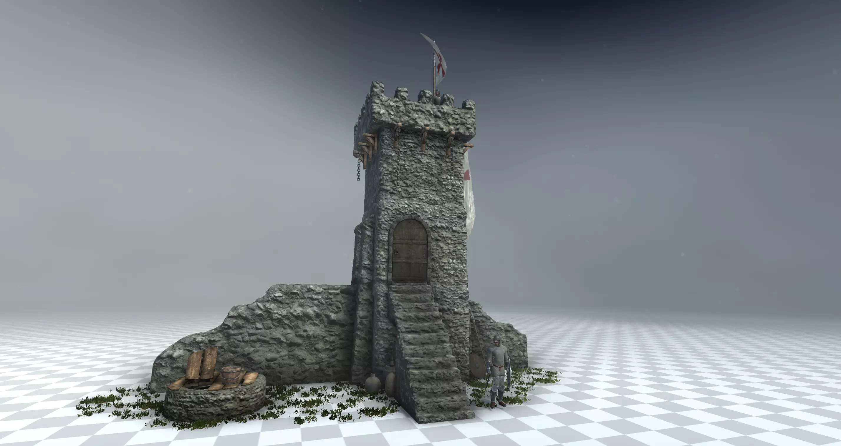 Medieval Tower 3D model_0