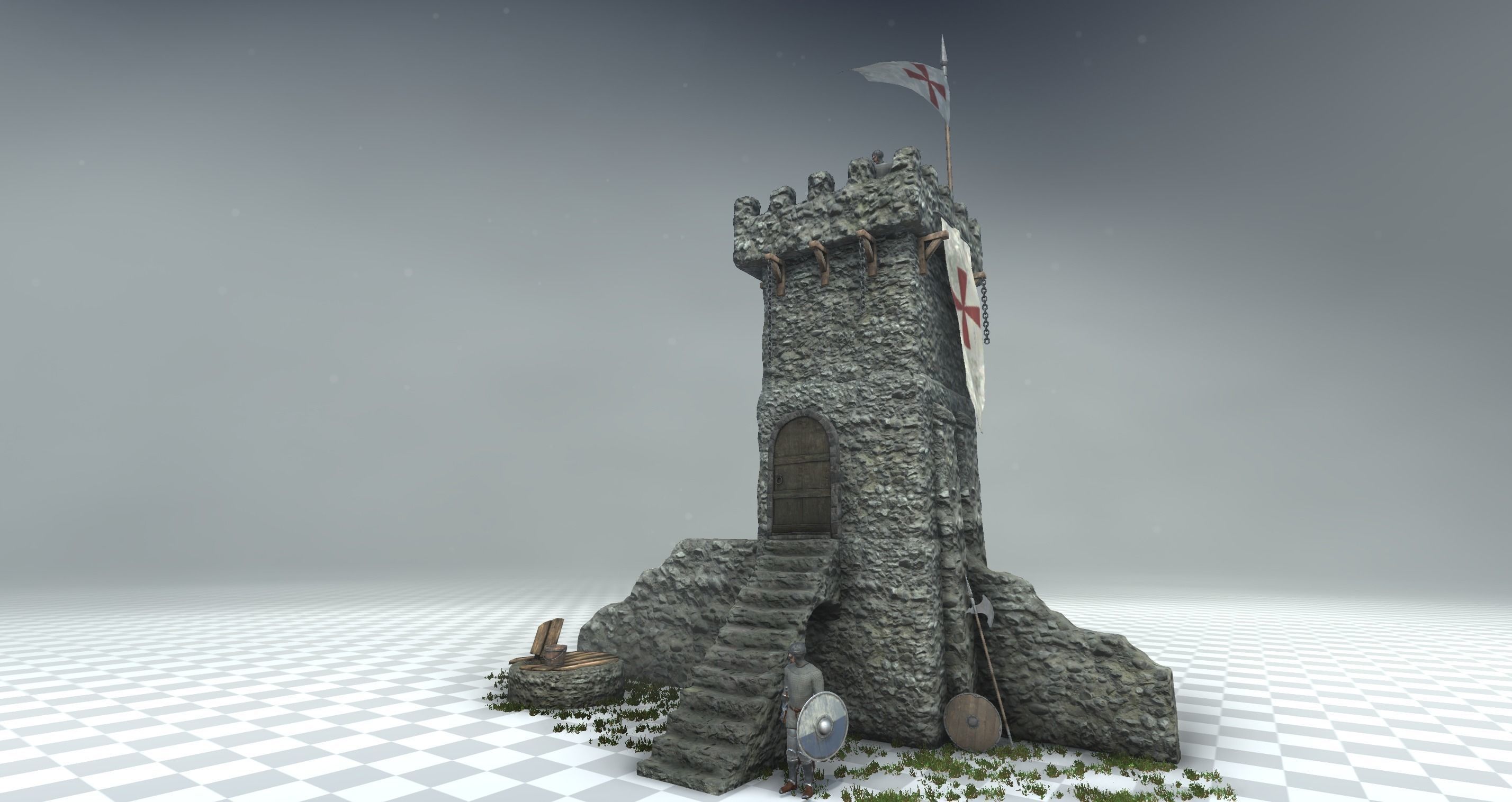 Medieval Tower 3D model_1
