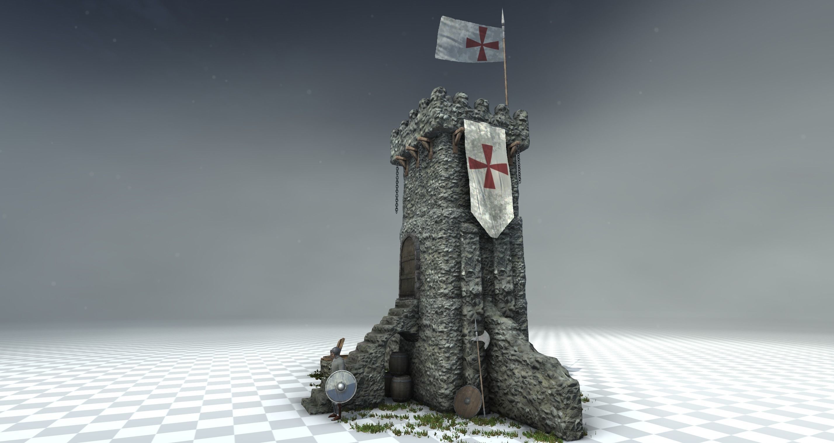 Medieval Tower 3D model_2