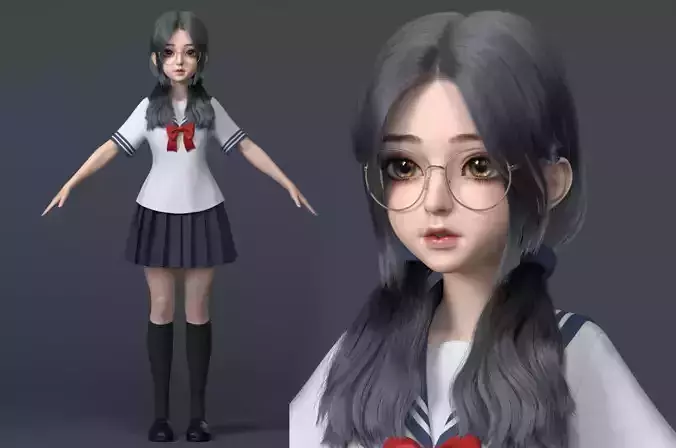 Digital avatar Universe Girl Girl beauty type 3D model