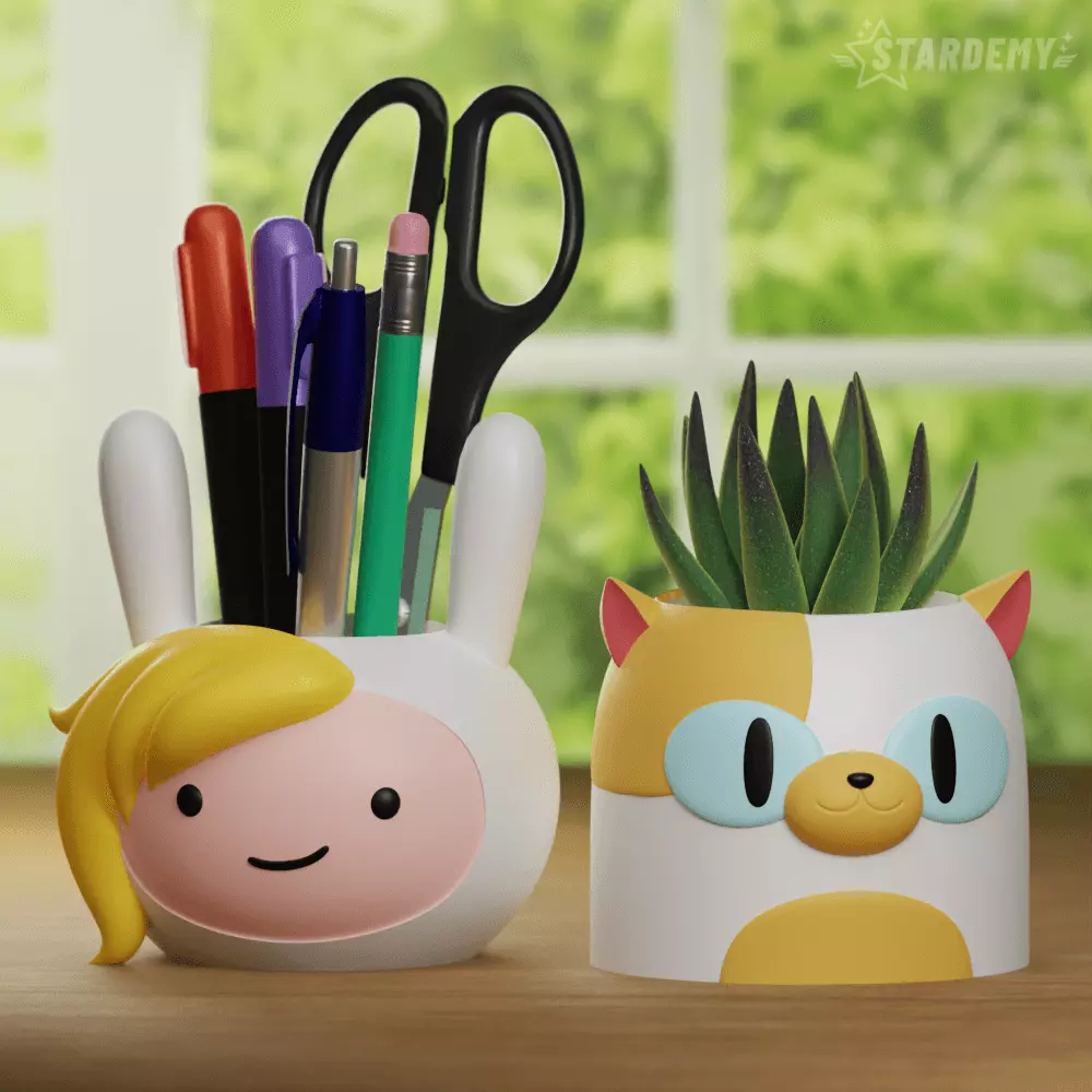 Fionna Cake Planters Pen Holder Decor Adventure Time 3D print model_0