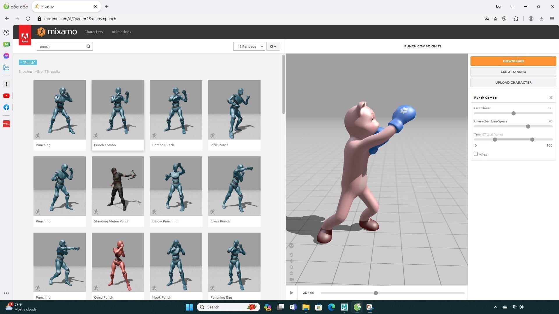 Boxing Pig Animal Animated Low-poly 3D model_2