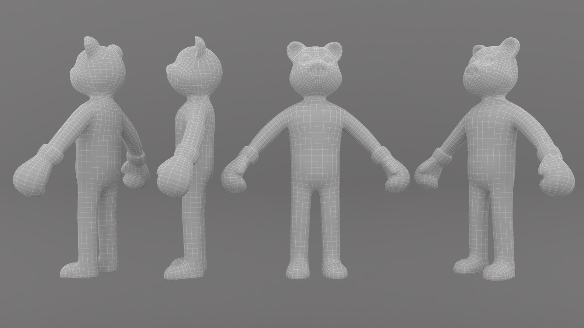 Boxing Pig Animal Animated Low-poly 3D model_10